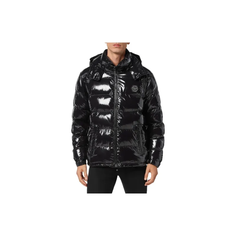 PHILIPP PLEIN High-shine Padded Jacket-1
