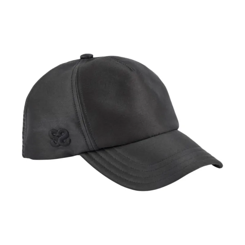 Sandro Mulberry Silk Baseball Caps Unisex Black-1