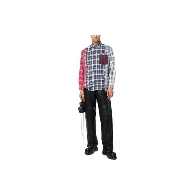 Needles Flannel Shirt 7 Cuts Wide Reflection Shirt-1