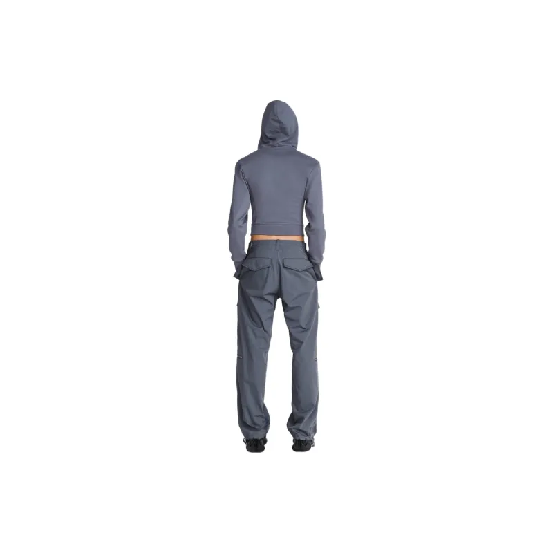 DION LEE SS24 WORKWEAR CORSET HOODIE Sweatshirt Unisex Asphalt/Cyan-1