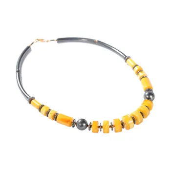 S&A Blood Amber Beeswax S925 Silver Fine Jade Necklaces Women's