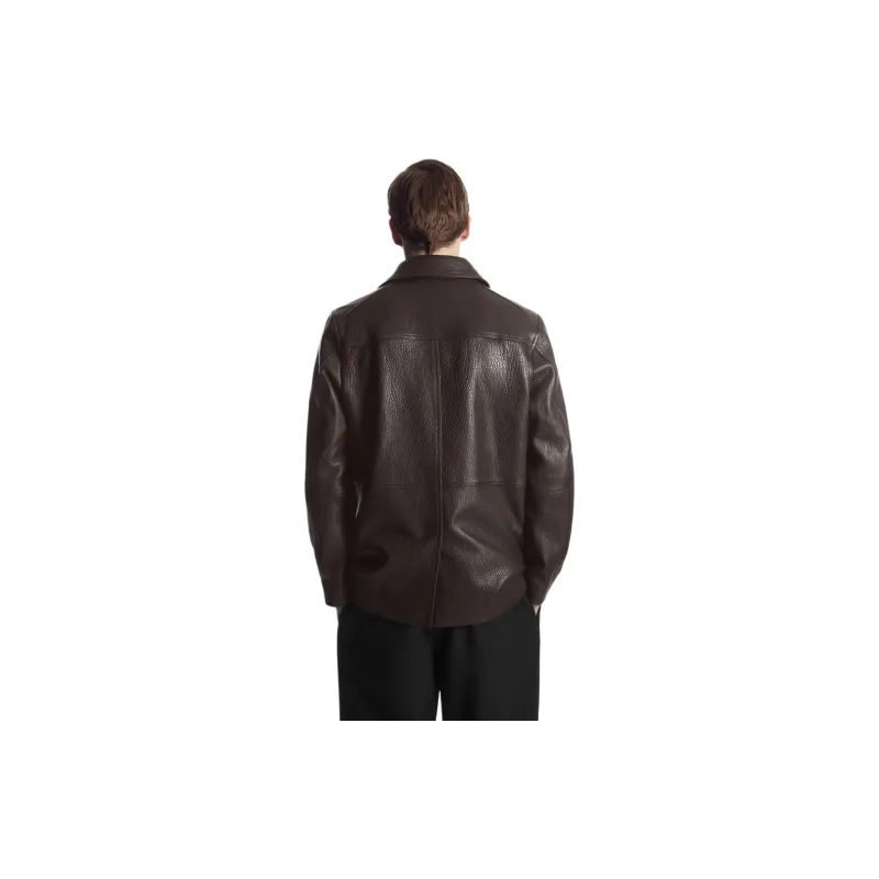 COS Leather Jacket Men's Dark Brown-1