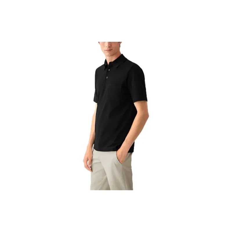 HERMES Polo Shirts Men Black-5