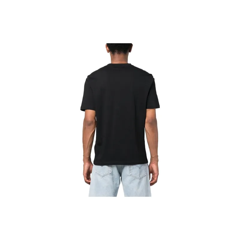HUGO BOSS Brand Logo Letter Print Crew Neck Pullover Short Sleeved T Shirt Men's Black-3