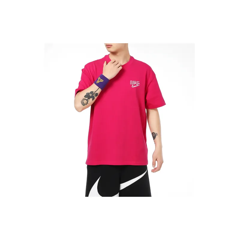Nike T Shirts Men Raspberry Red-2