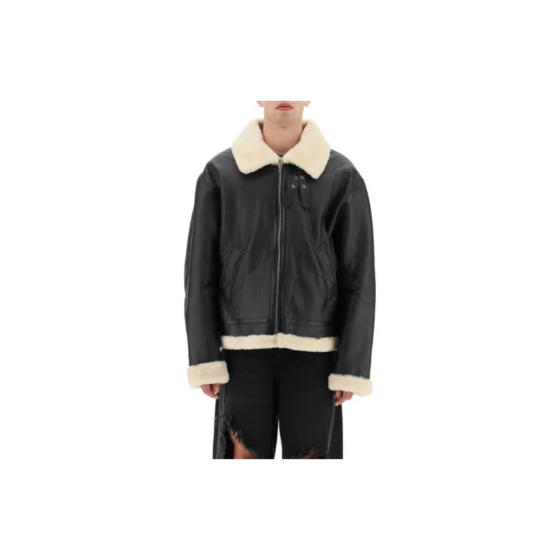 Vetements Leather Jackets Men Black-2