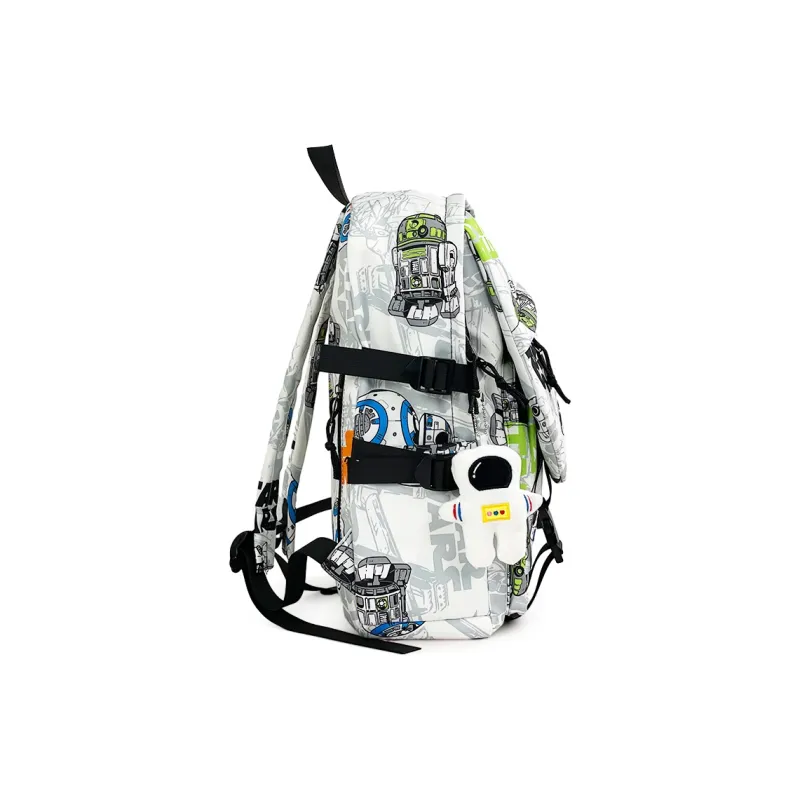 SURELAPTOP Nylon Backpack Unisex Black/Blue & White/Orange & White-33