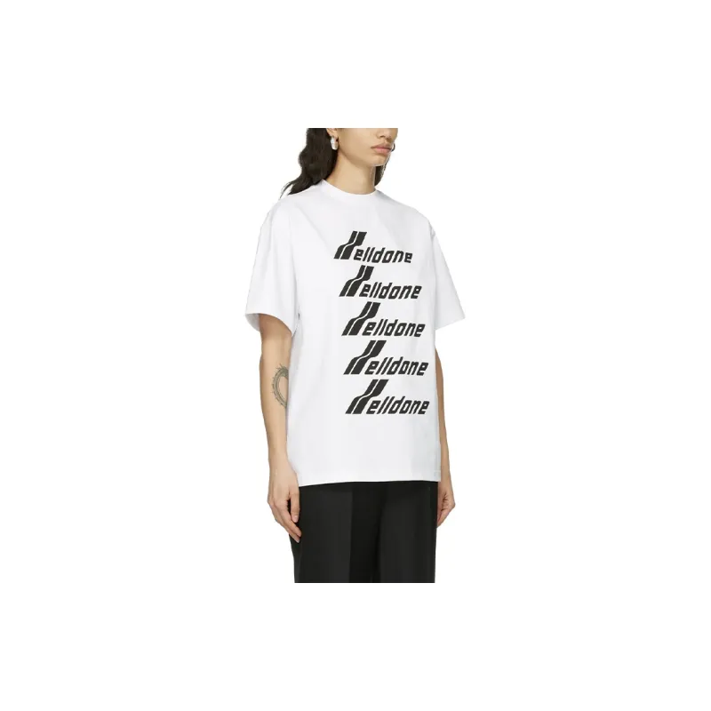 WE11DONE Logo print Crew neck T shirt-3