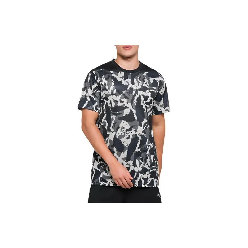PUMA T Shirts Men Lime Gray Camouflage Print-5