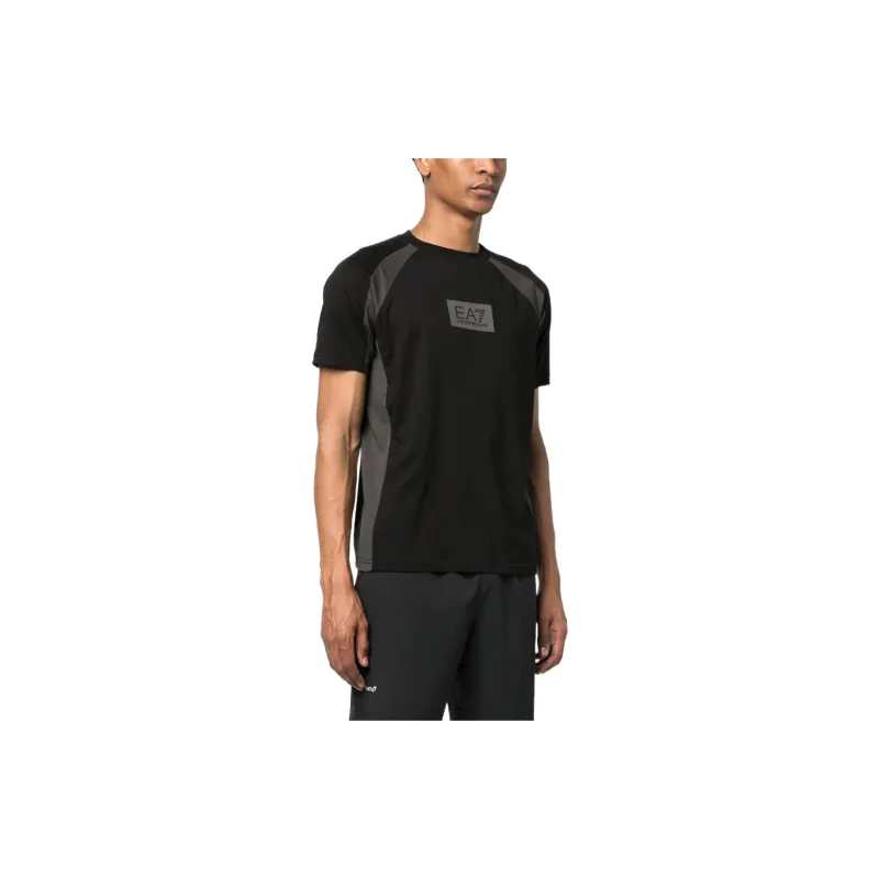 EMPORIO ARMANI EA7 Logo Print Crew Neck Short Sleeved T Shirt T Shirt Men's-2