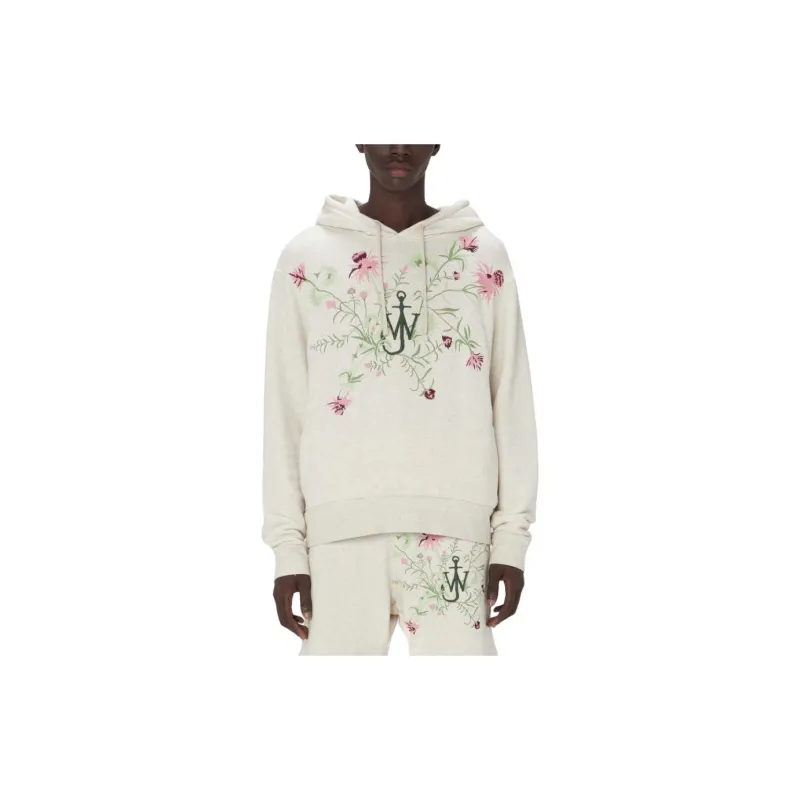 JW Anderson X Pol Anglada Logo Embroidered Drawstring Hoodie-2