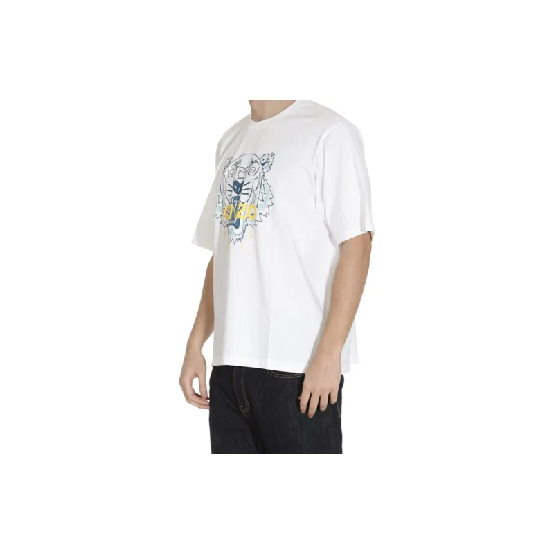KENZO Classic Tiger Head T Shirts Men White-2