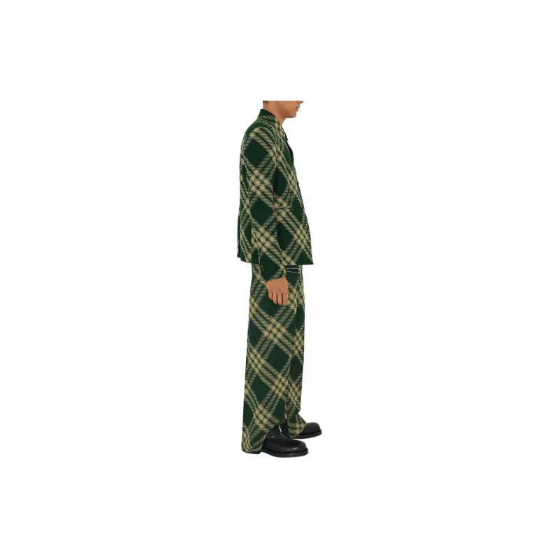 Burberry Check-Pattern Straight-Leg Tailored Trousers-3