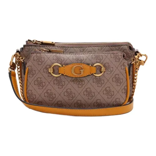 guess Noelle Artificial Leather Portable Crossbody Bag Shoulder Bag Medium Size Women's Brown