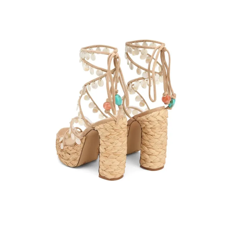 Naked Wolfe Fantastic One Strap Sandals 13cm Women's Beige-3