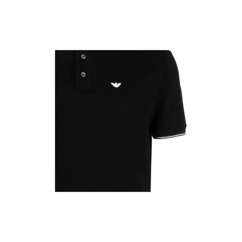 EMPORIO ARMANI Logo Embroidered Short Sleeved Polo Shirt-5