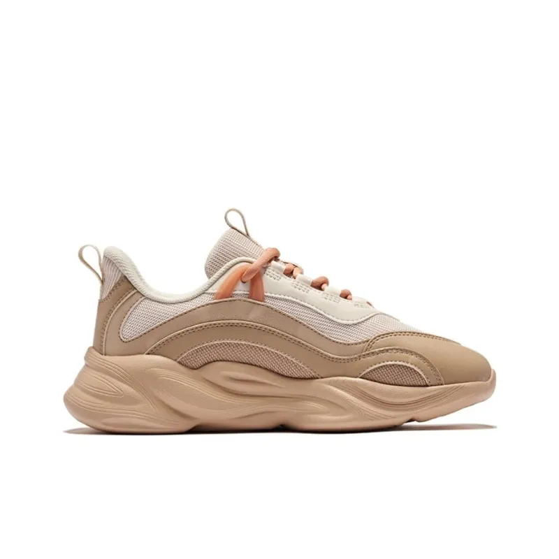 Erke Wei Yang Fall/Winter Edition Height Increasing Low-Top Casual Shoes Women's Egg Cream Gray Milk Tea Brown-1