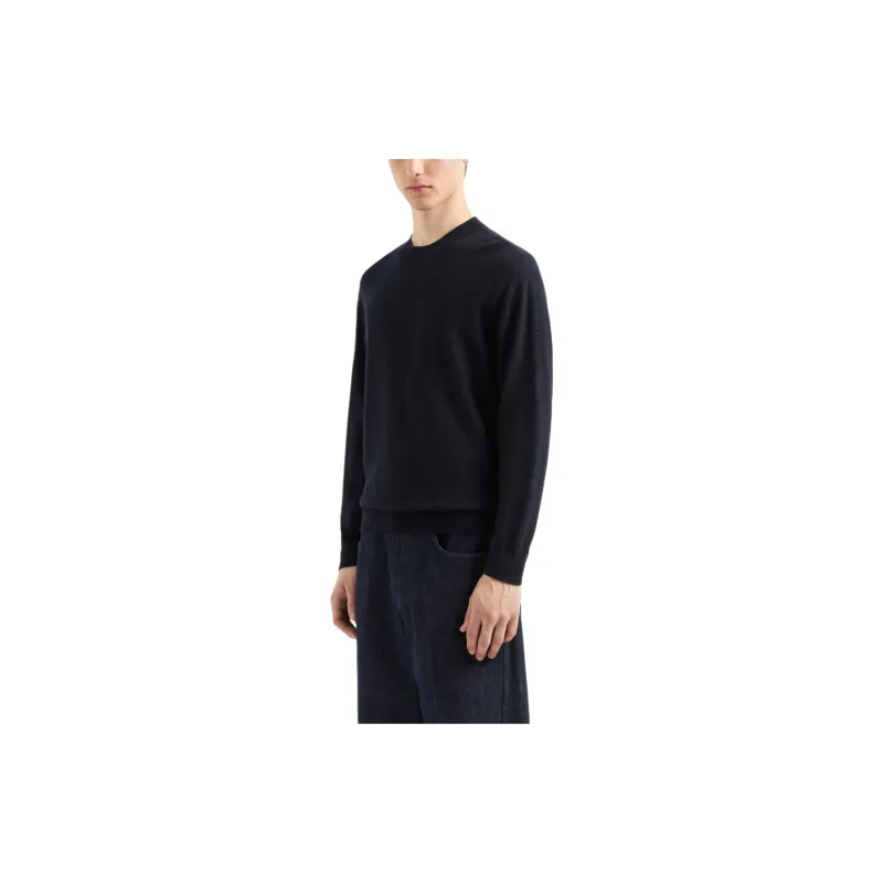 EMPORIO ARMANI Mock neck Jumper In Virgin Wool With A Micro textured Weave-4