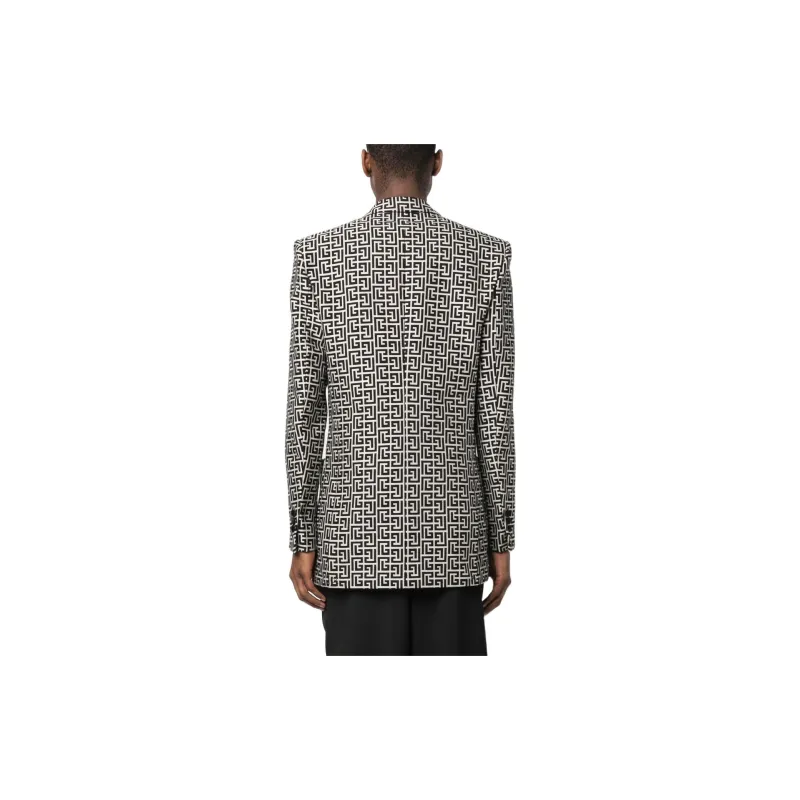 BALMAIN Business Suits Men Black/White-2