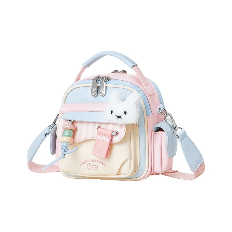 Miffy Synthetic Leather Shoulder Bag Crossbody Bag Small Size Women's White Pink-11