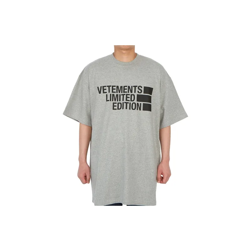Vetements T-Shirts Unisex Gray-1