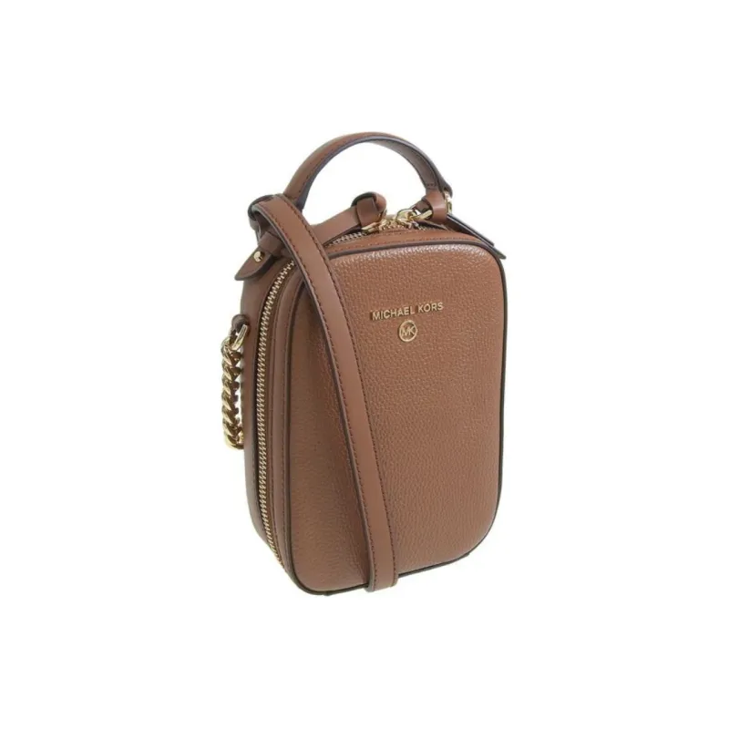 MICHAEL KORS Jet Set Charm Leather Portable Crossbody Bag, Shoulder Bag Women's Leather Brown-1
