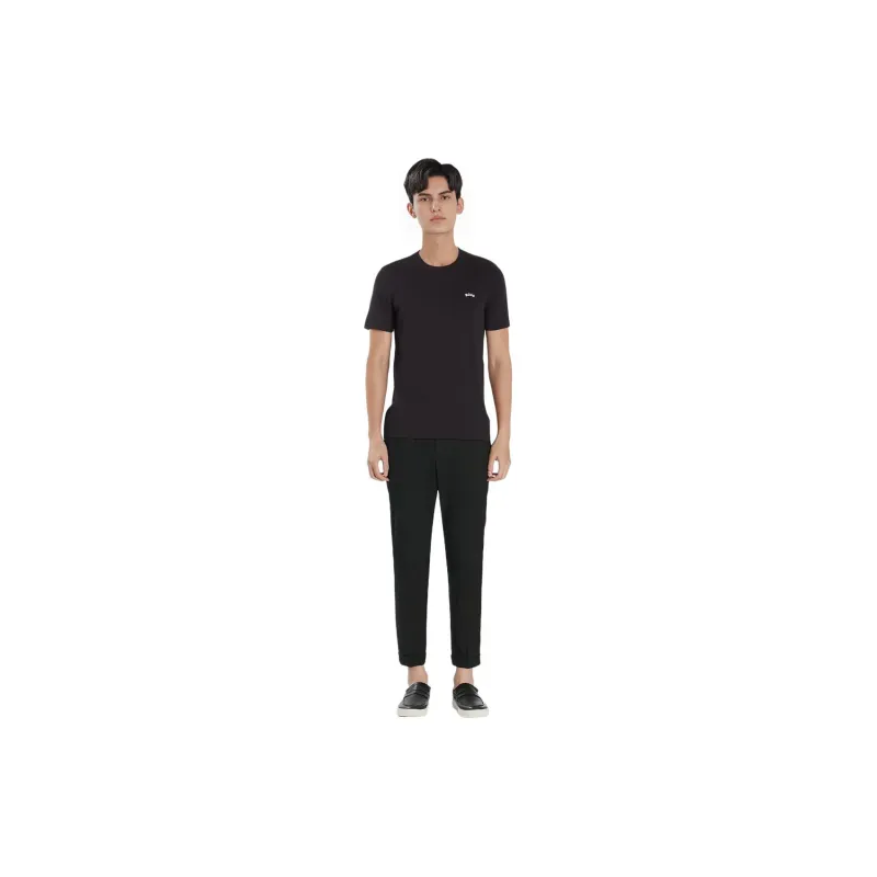 HUGO BOSS Curved Logo Crewneck T Shirt-2