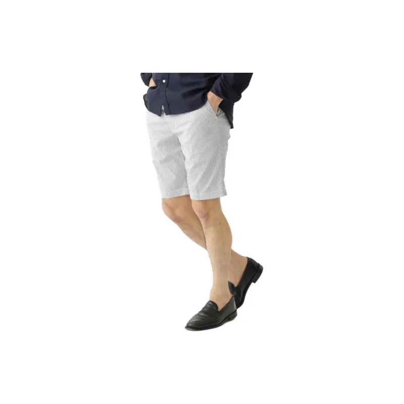 Beams Casual Shorts Men Blue With White Lettering-8