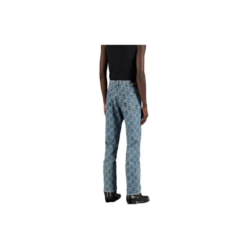 GUCCI GG jacquard Mid rise Straight leg Jeans-2