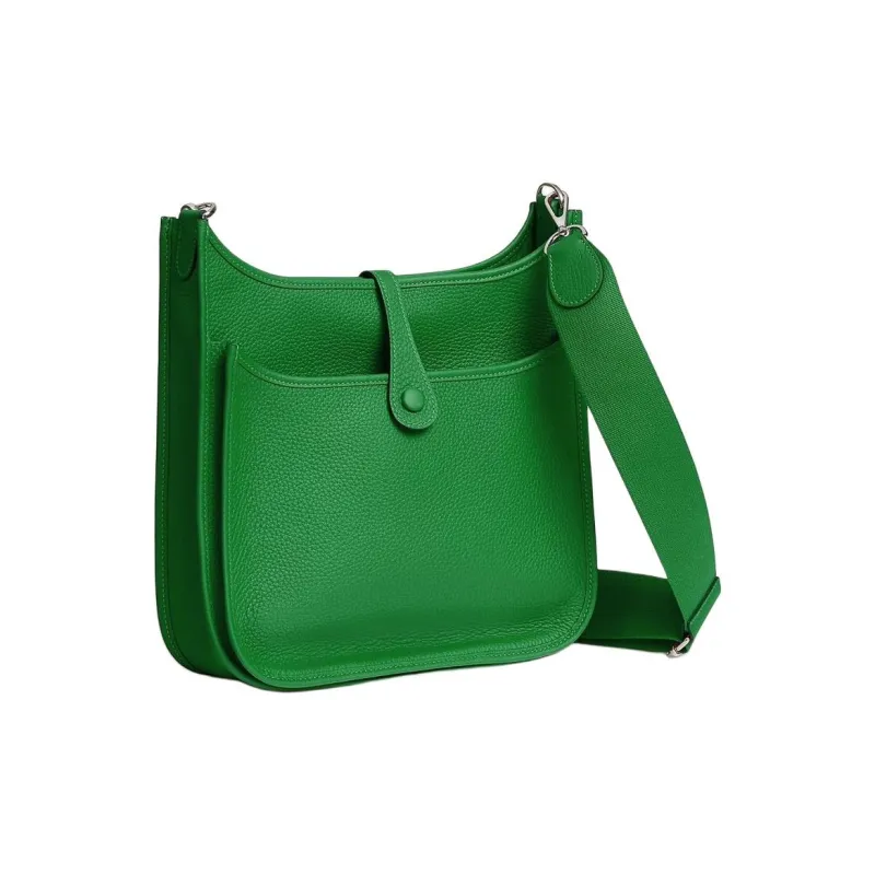 HERMES Evelyne Clemence Bullock Leather Crossbody Bag Shoulder Bag Women's 1K Bambou Bamboo Green-2