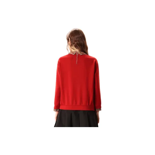 FENHONGMALI Sweatshirt Women's Samba Red