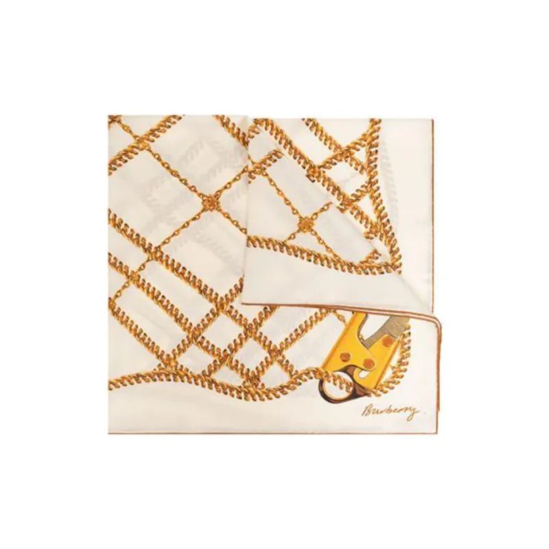 Burberry Silk Silk Scarves Men's Gold-0