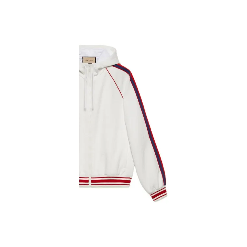 GUCCI Web Stripe Zipped Hoodie-5