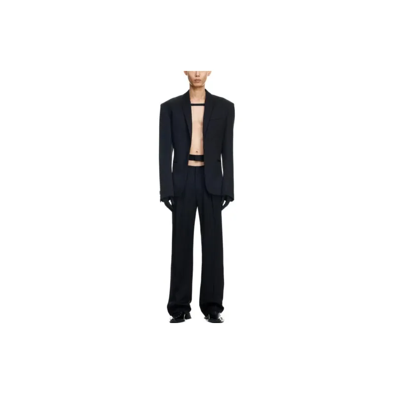 Mugler H&M Wool Cut Out Loose Fit Pants Mens-1