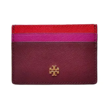 TORY BURCH Cow Leather Card Clip Card Holder Regular Women's Fuchsia
