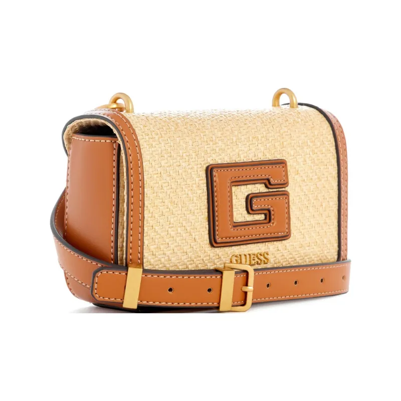 GUESS Artificial Leather Shoulder Bag Crossbody Bag Mini Women's Brown-1
