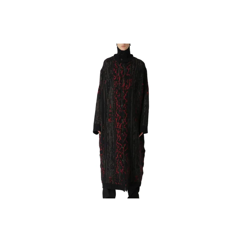 Yohji Yamamoto Patterned High neck Coat-4
