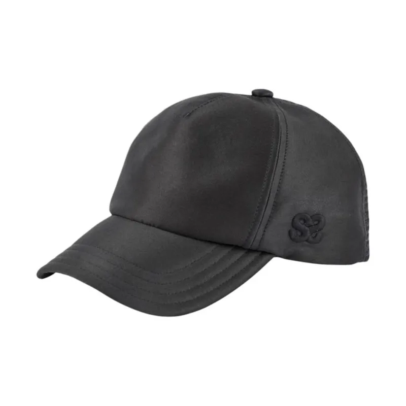 Sandro Mulberry Silk Baseball Caps Unisex Black-0