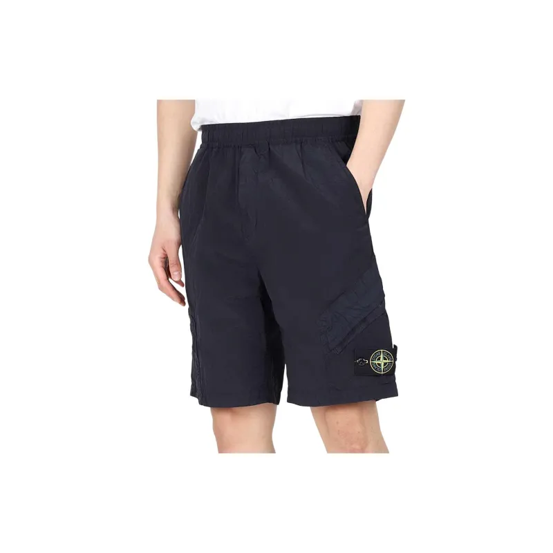 STONE ISLAND Logo Patch Elasticated Waist Shorts-1