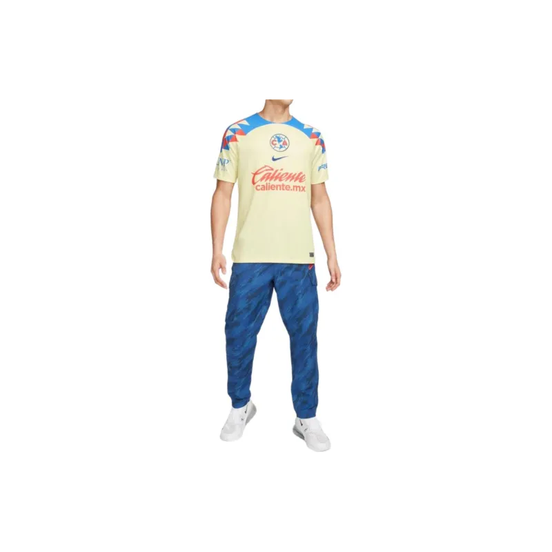 Nike Club América 2023/24 Stadium Home Soccer Jerseys Men's Lemon Chiffon/Crown Blue Raven-3