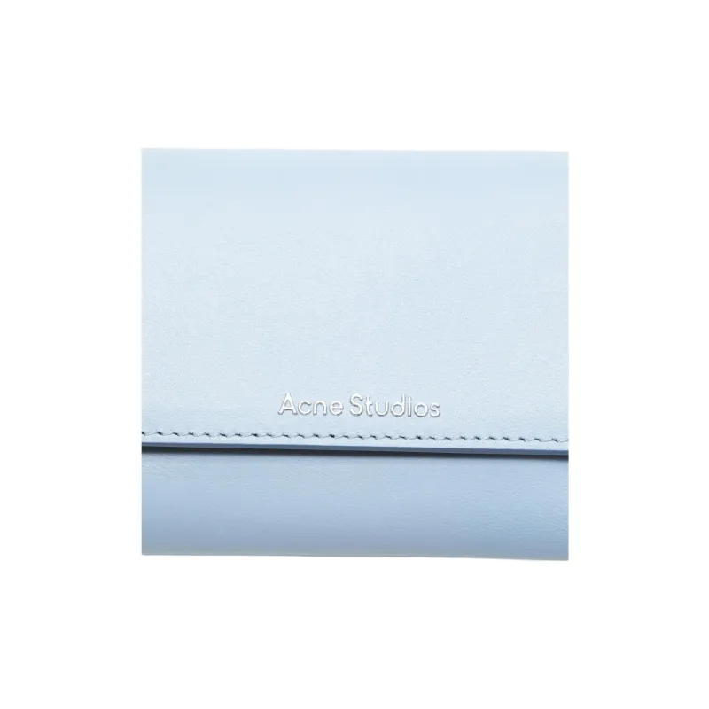 Acne Studios Calfskin Wallet Women's Light Blue & Brown-5
