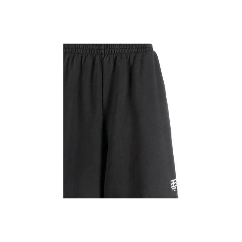 Balenciaga BB Paris Icon Casual Shorts Men Black-4