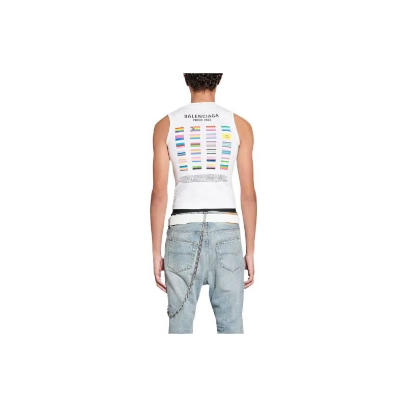 Balenciaga FW22 Tank Top Slim Fit Men's White-3