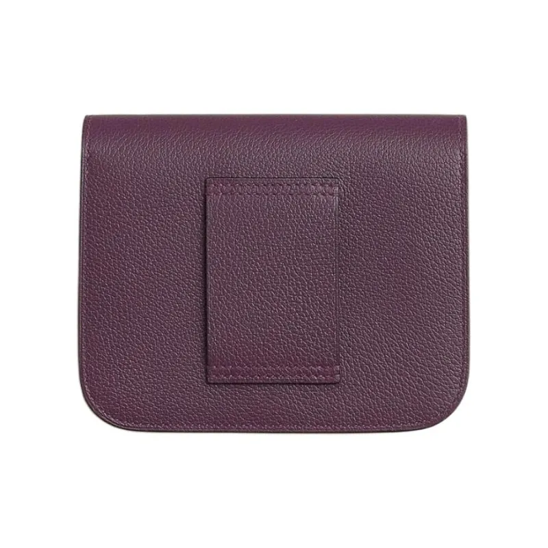 HERMES Constance Slim Evercolor Calfskin Coin Purses Wallets Women's N5 Cassis Blackcurrant Color-1