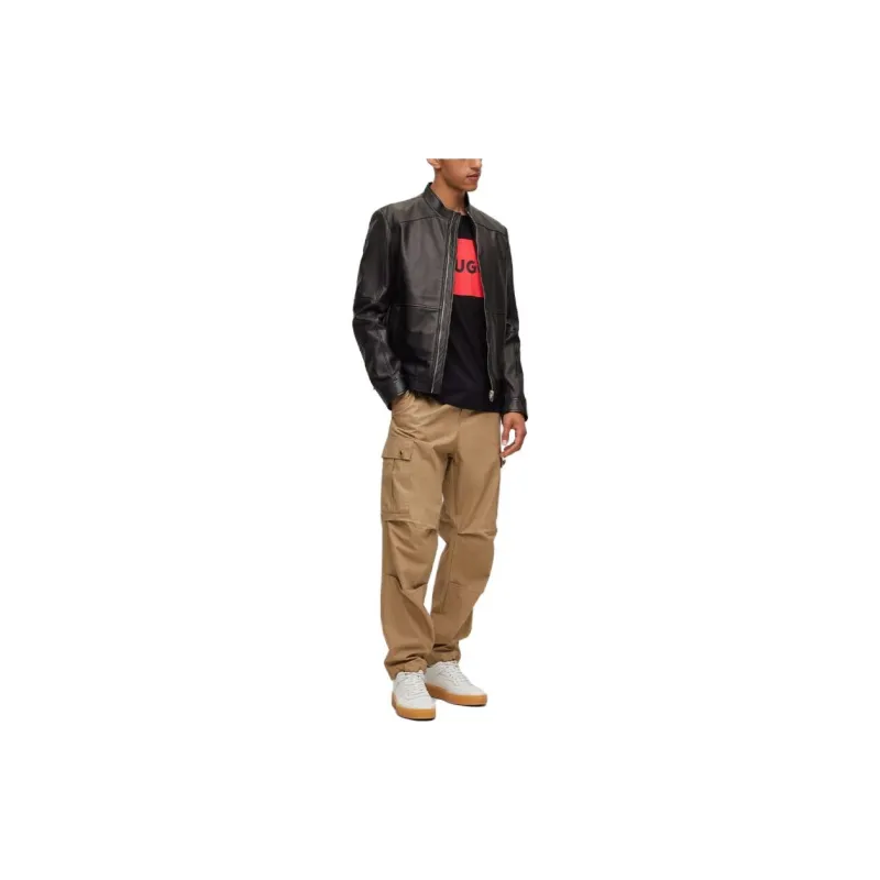 HUGO BOSS Leather Jacket Men's Black-1