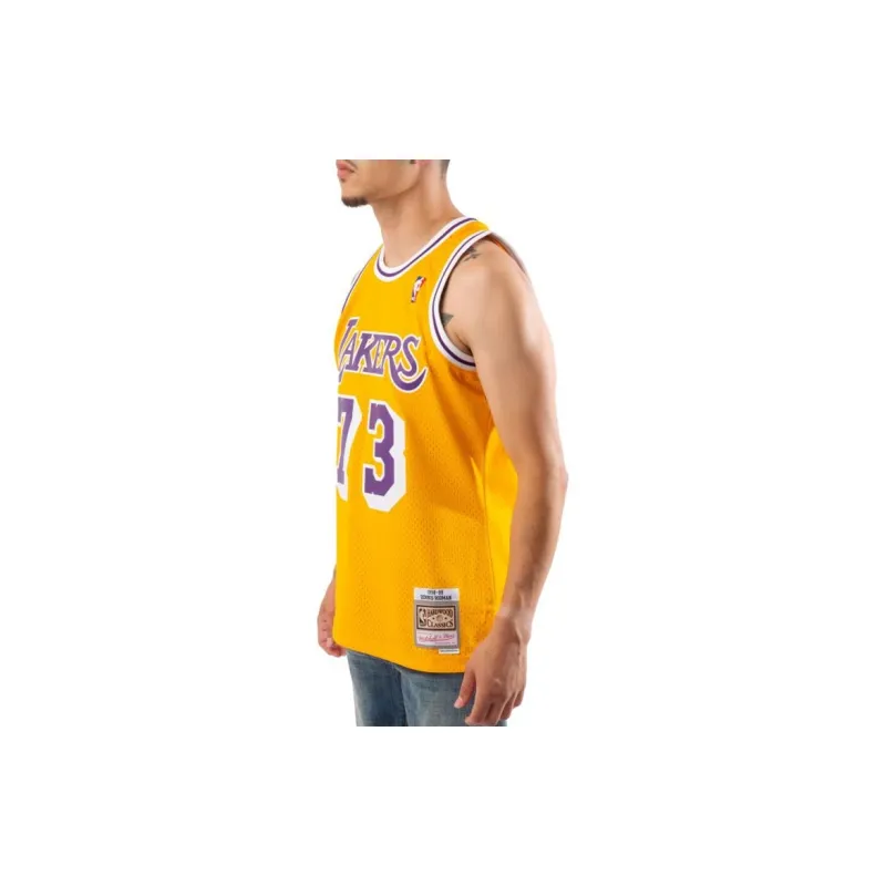 Mitchell & Ness Dennis Rodman Los Angeles Lakers 1998 99 Hardwood Classics Swingman Jersey-4