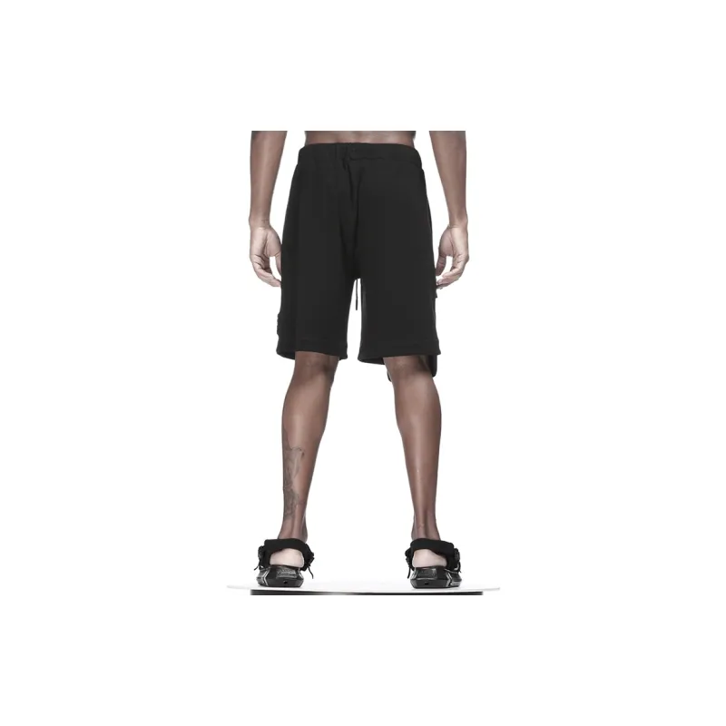NORVINCY Urban Techwear Elastic String 3D Effect Patch Pocket Cargo Shorts Unisex-3