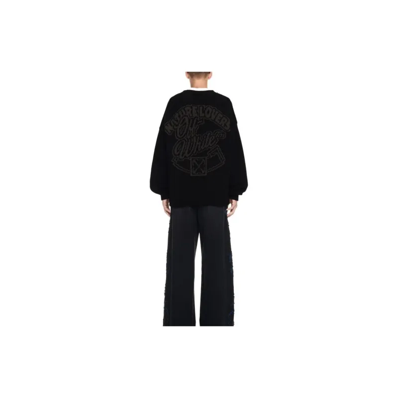 OFF WHITE NatLover Intarsia logo Jumper-2