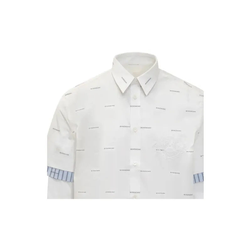 Givenchy All Over Logo Printed Double Layered Shirt-3