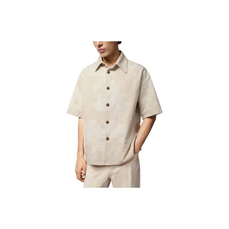 LOUIS VUITTON Damier Short Sleeved Denim Shirt-1